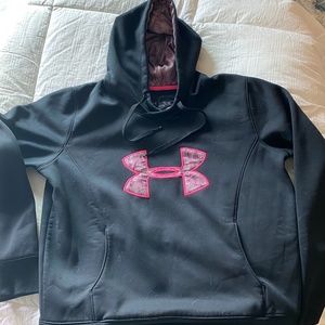 UnderArmour Black with Pink striped inside hood hoodie